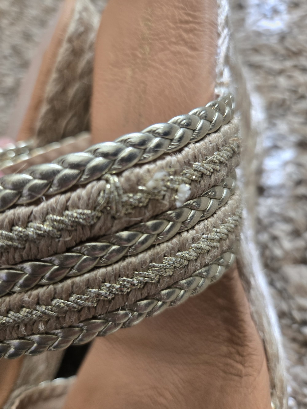 Andre Assous Metallic Gold Braided Double-Strap Mules - Picture 3 of 4